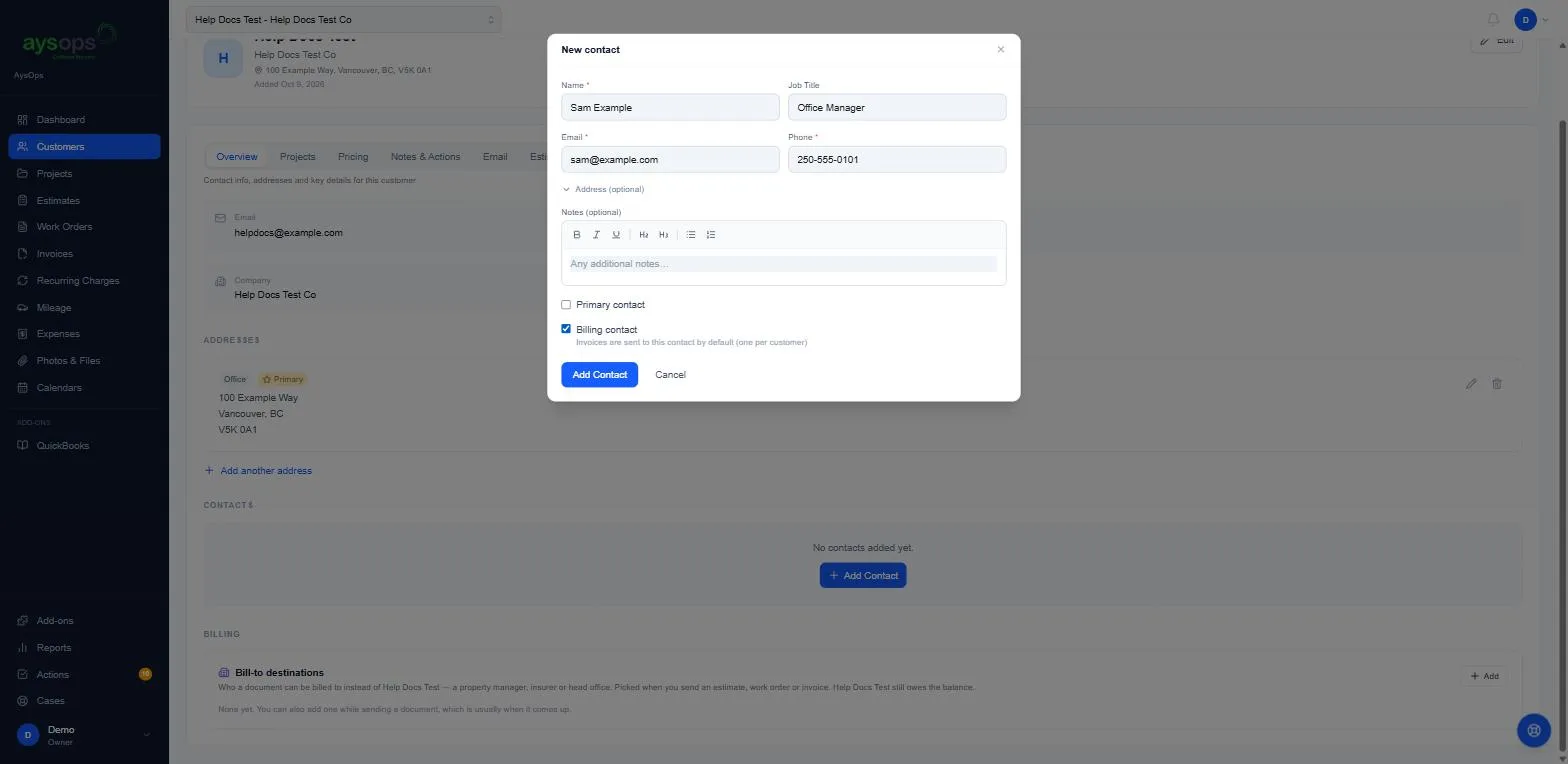 The New contact form