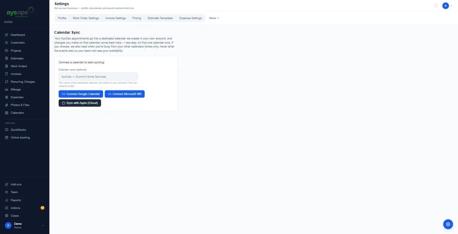 Calendar Sync before connecting