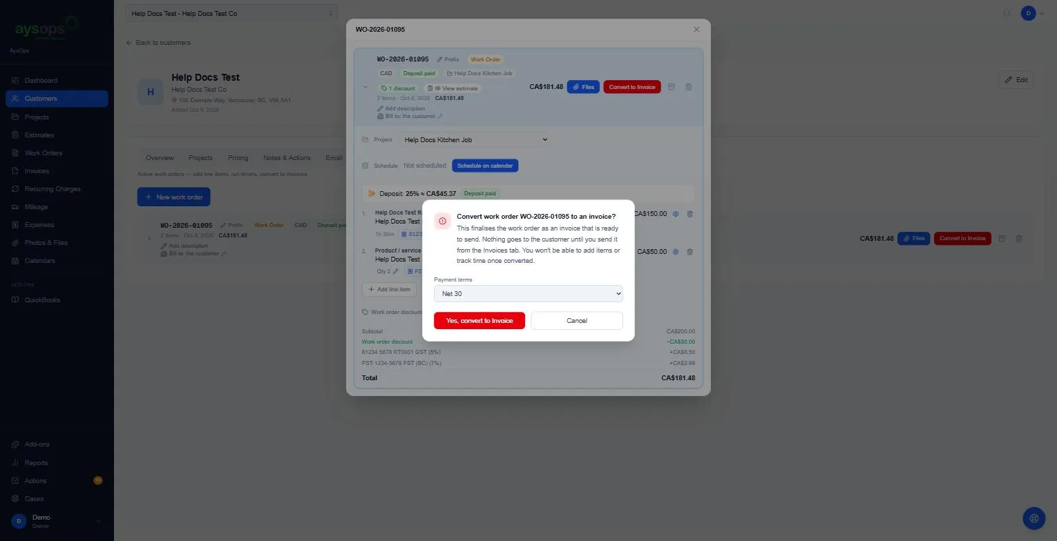 The convert box with payment terms