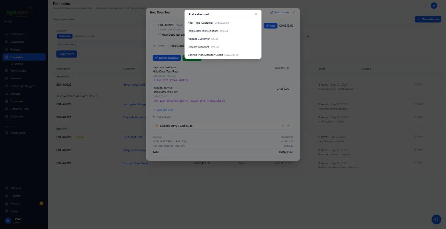 Choosing a discount
