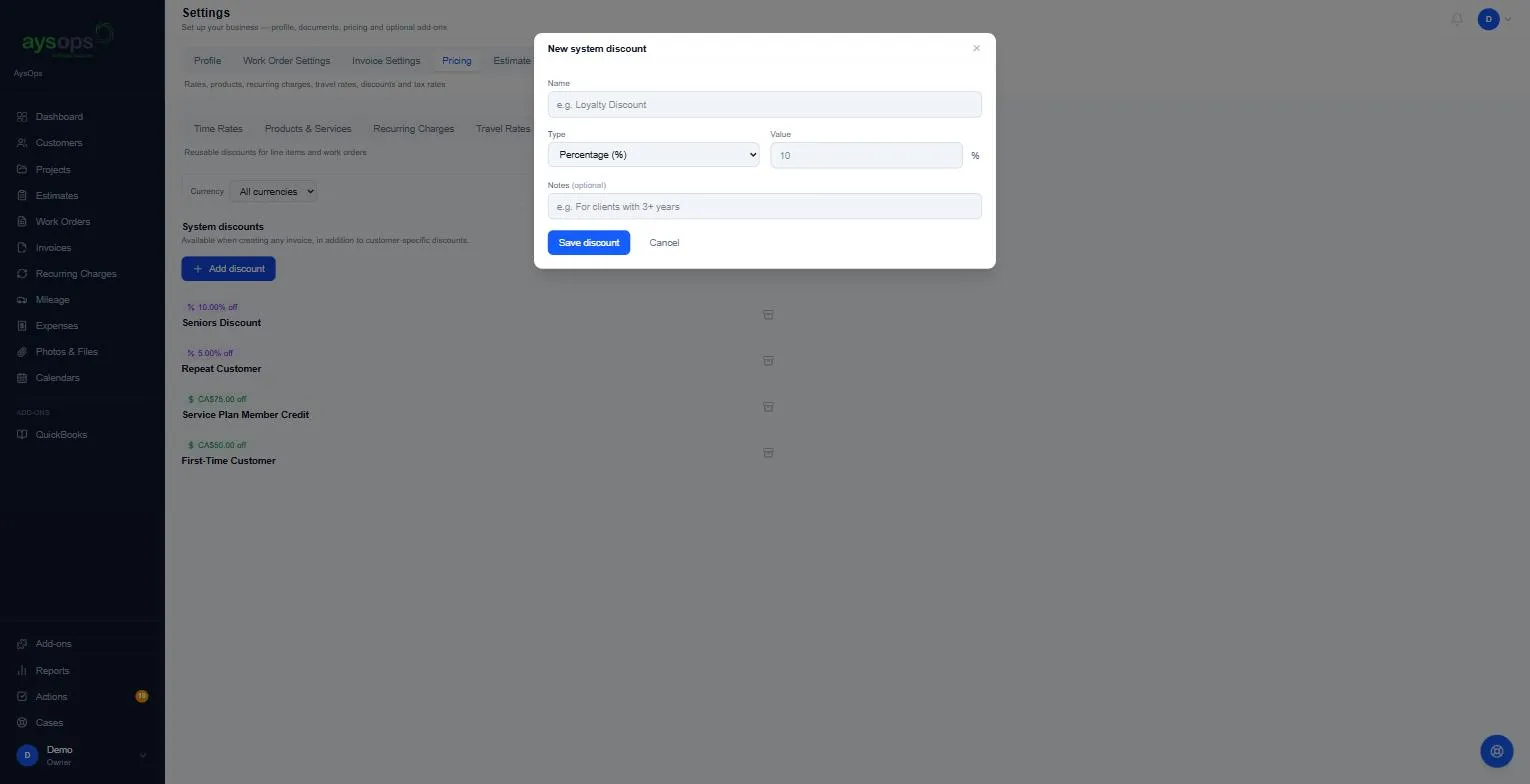 The New system discount form