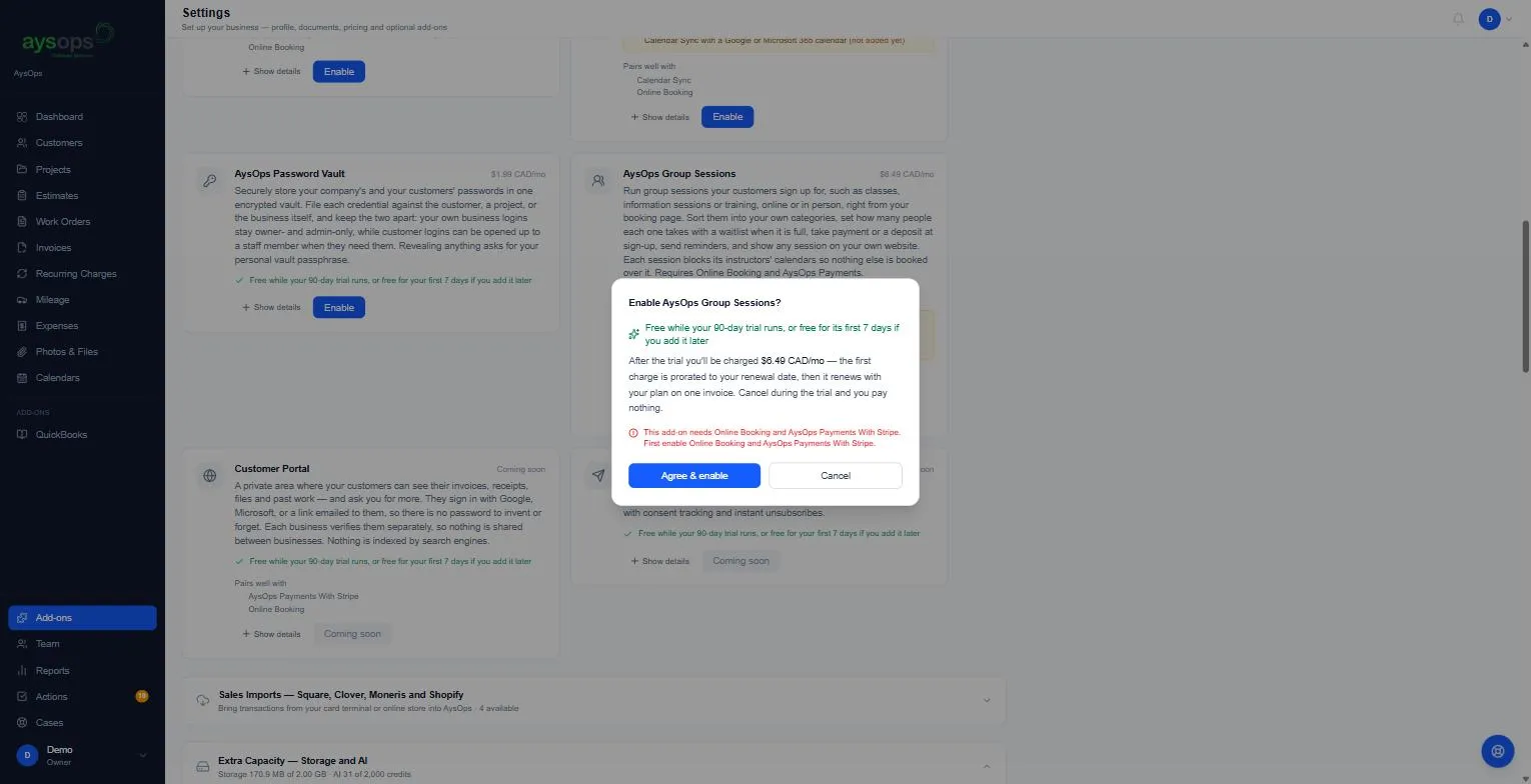 Enabling an add-on before the one it needs